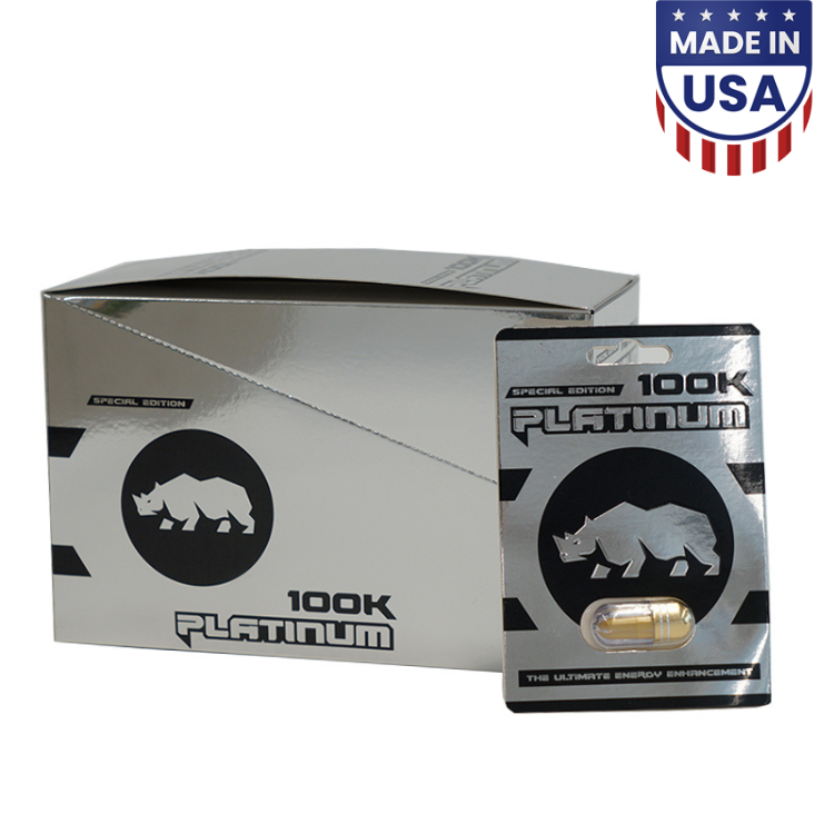 Rhino Platinum 100K Single 20 Pills Box
