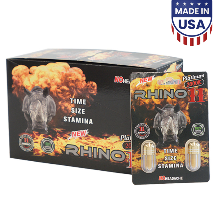 Rhino 11 Platinum 2000K Double 40 Pills Box
