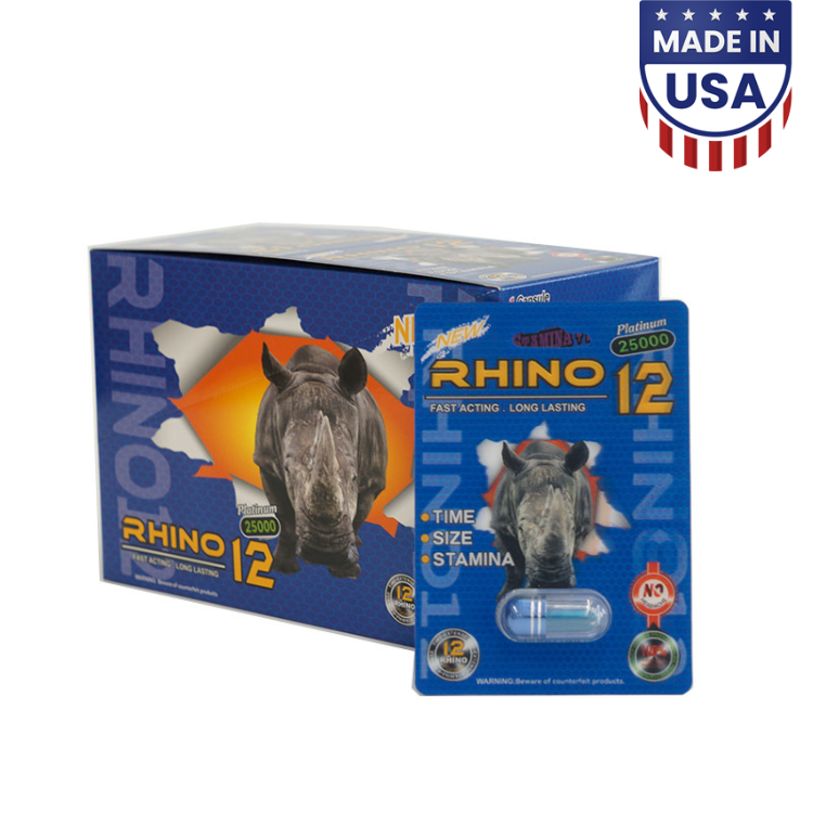 Rhino 12 Platinum 25000 Single 20 Pills Box