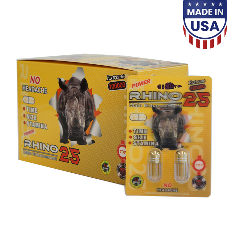 Rhino 25 Power 100000 Double 40 Pills Box